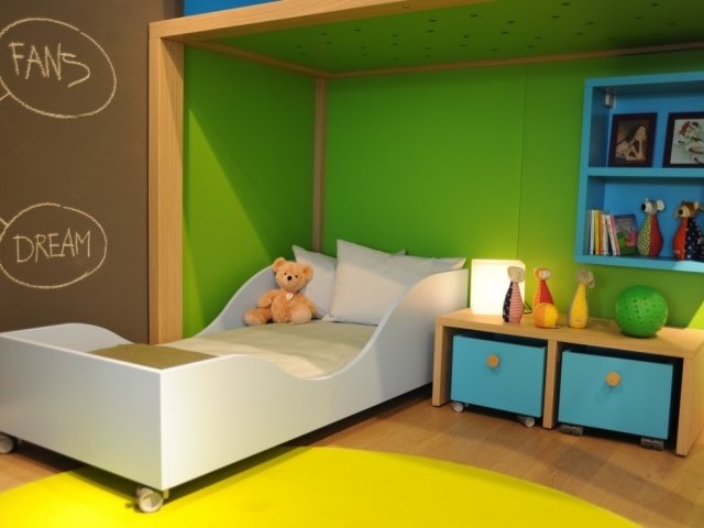 Príborníky k detskej posteli Ochranná funkcia zakrivené hrany-biele drahé deti