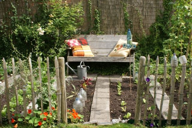 Dizajnové prídely zeleninové záplaty bambusové podložky na ochranu súkromia, drevená lavica