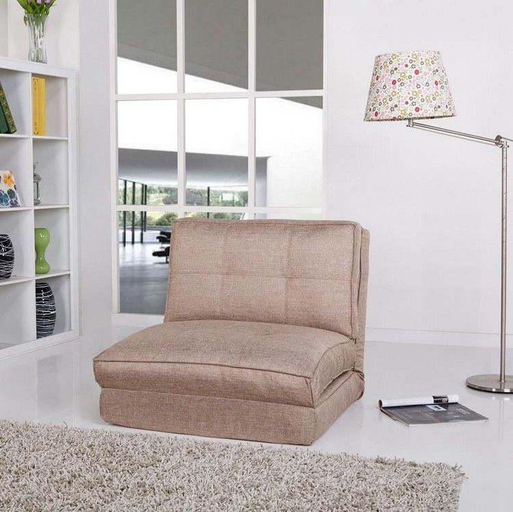 Stolička do detskej izby-kreslo na spanie-skladací matrac-béžový kútik na čítanie