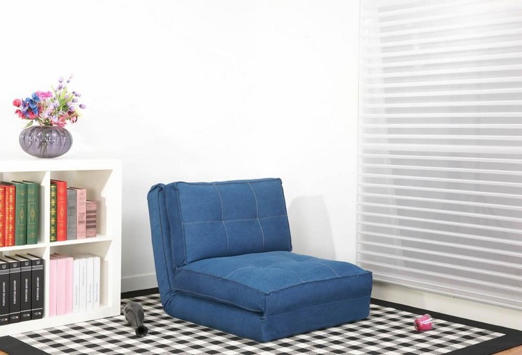 kreslo-kreslo-detská izba-modro-denimový vzhľad-skladací matrac
