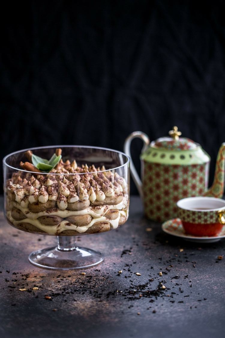 sklenená miska dekorácia amarettini tiramisu