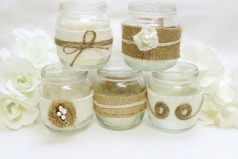 prestieranie na stôl pytlovina sviečky idea deco rustikálna priadza