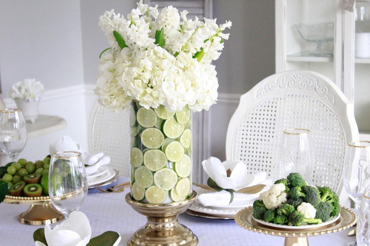 ozdobte stôl kvetmi ovocnej zeleniny