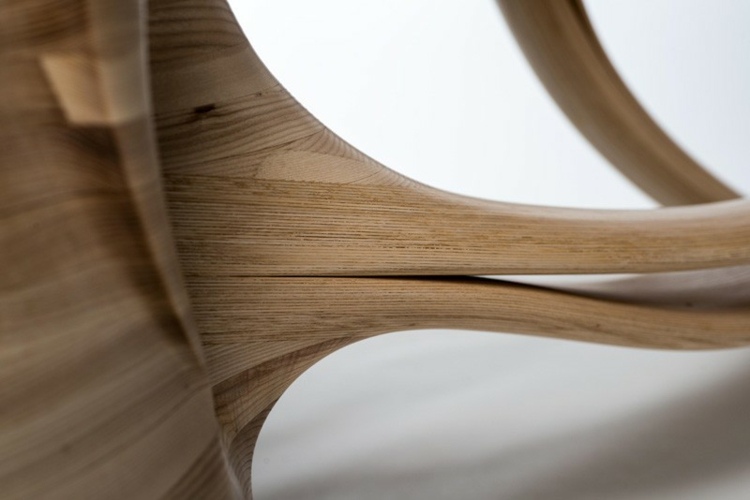 Dizajn stola vyrobený z dreva - Zakrivená noha stola pripomína zobák stolný dizajn laminátový stĺp ručne vyrobený nábytok v štýle art deco