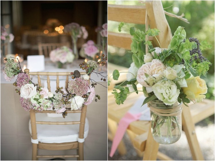 Dekorácia stola na grilovaciu záhradnú-kvetinovú stoličku-operadlo