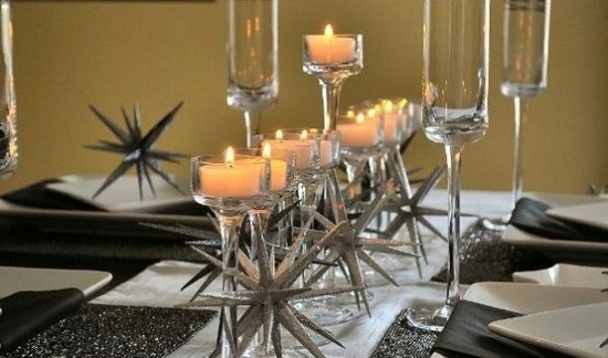 Dekorácia stola Hviezdny tanier na novoročnú párty