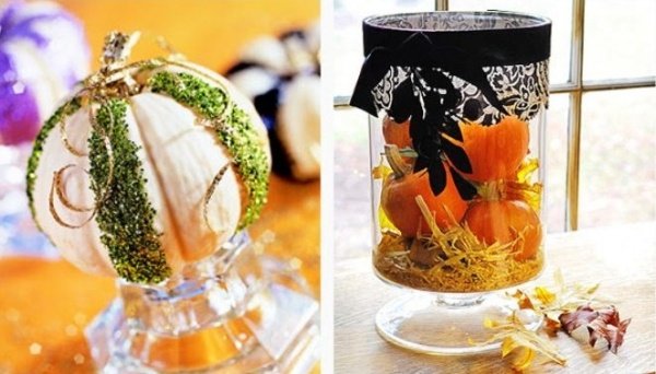 Dekorácia stolu na neskoré leto DIY projekty pre dekoratívne tekvice - farebné a trblietavé Dekorácia stolu-neskoré leto-kutilstvo-tekvica-pestrofarebná-farba-koncepcia-pútajúca oči-slávnostná