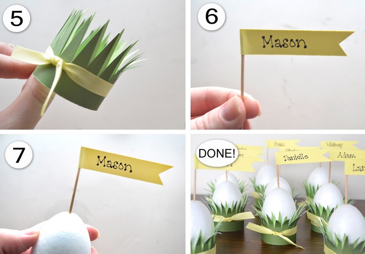 Vyrobte si veľkonočné dekorácie na stôl - položte karty - polystyrén - vajíčko - papier - šálky na vajíčka