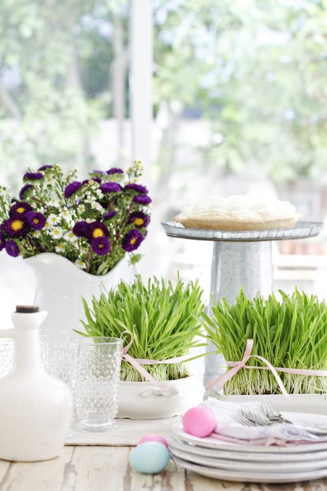 dekorácia stola Veľká noc svieža váza na kvetináč