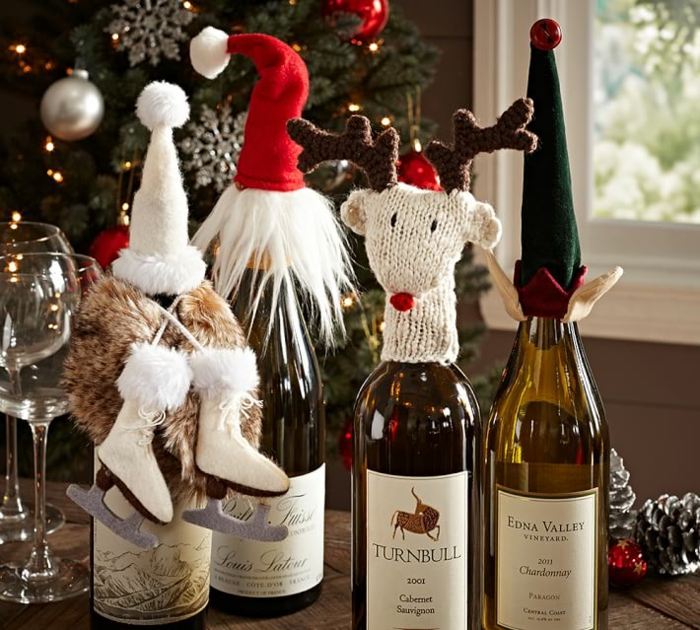 Nápady na zdobenie fľaše na víno háčkovanie sobov