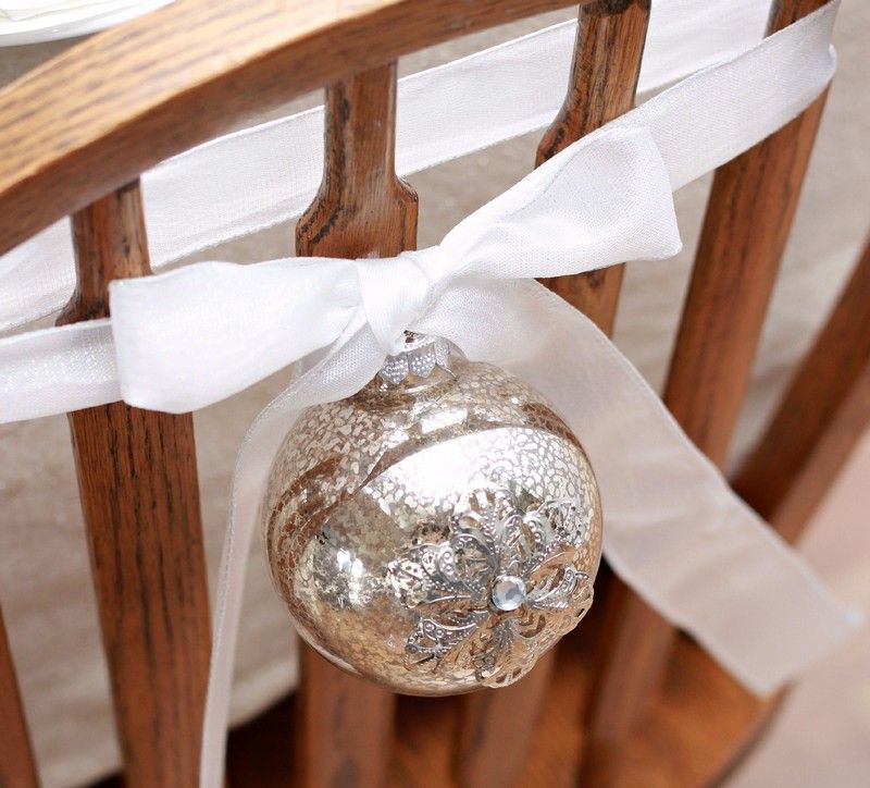 Mašlička zdobená vintage guličkami vianočného stromčeka Dekorácia stola-vianočné-urob si-sám-stolička-slučka-ozdoba stromčeka