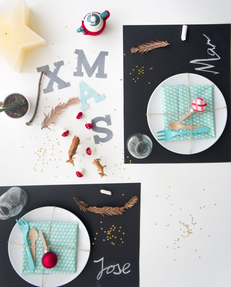 Vyrobte si s deťmi DIY projekt na dekoráciu stola na Vianoce Dekorácia stolu-vianočný-detský stôl-nápad-sviatočný-deco