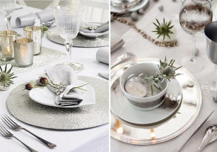 Vianočný stôl zdobia strieborné tanierové podložky a svietniky ozdoba-na-vianoce-strieborne-doplnky-podložka