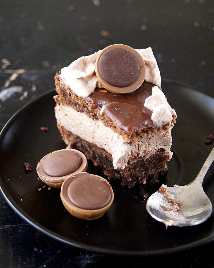 toffifee maslová torta nugátová karamelová čokoláda