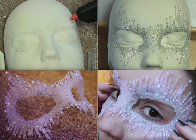 super-remeslo-nápady-horúce-lepidlo-pištole-ľadová kráľovná-maska-urob si sám-návod