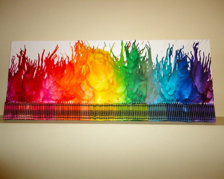 sušič vlasov obrázky abstraktné dúhové voskové pastelky topiť