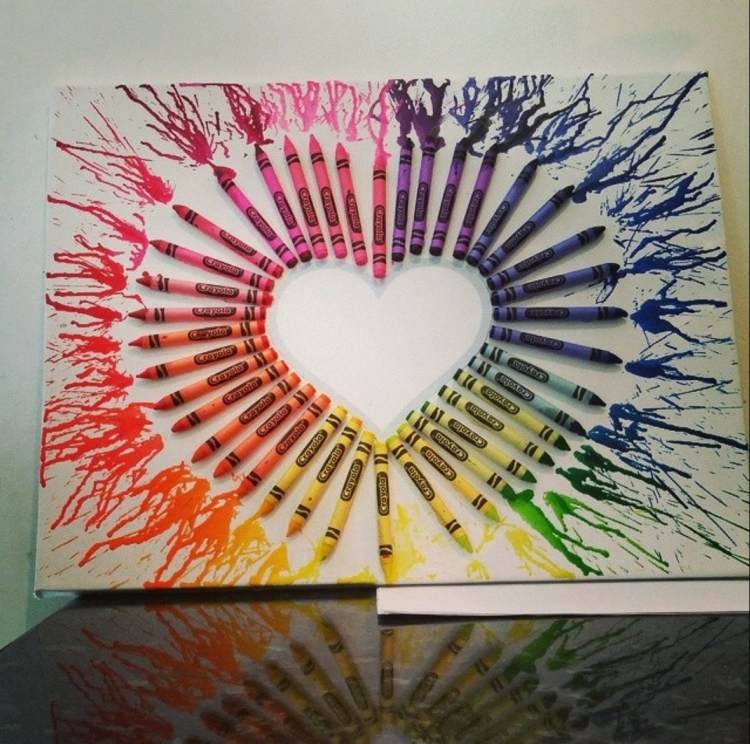 voskové pastelky roztavujú obrázky sušiča vlasov