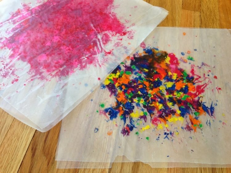 voskové pastelky roztaviť crayola umenie žehlenie kutilstvo