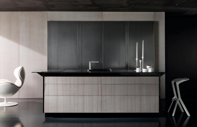 high-tech-kuchynský-ostrov-bezúchytkové-uhlíkové vlákna