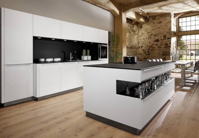 špičkový výrobca kuchýň v Európe Allmilmö čiernobiely ostrov