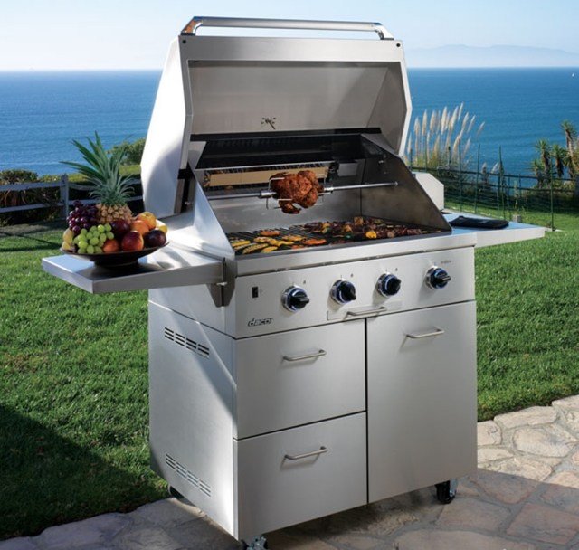 Kompaktný grilovací vozík značky Dacor najlepších značiek z nerezovej ocele Gril značky Dacor najlepších značiek grilovací vozík z nehrdzavejúcej ocele kompaktný