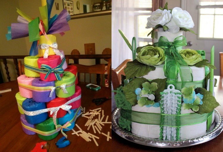 Dort-toaletný papier-vyrobte si-farebné-zelené-narodeniny