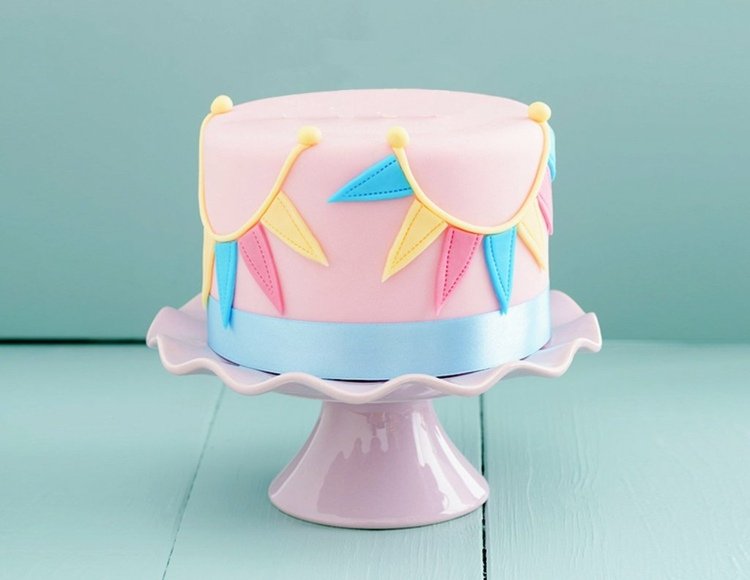 Zdobenie koláčov-saténová stuha-fondán-ružová