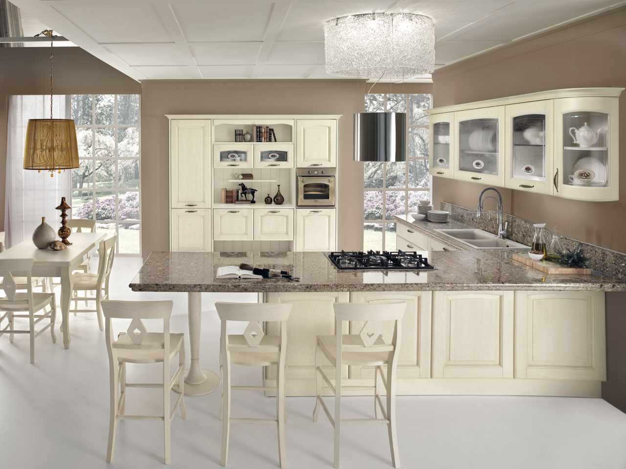 Kuchynské Edelweiss skrinky dizajn z masívu luster-žula pracovný pult Kuchynský luster Edelweiß masívny kuchynský nábytok luster žulový pracovný pult