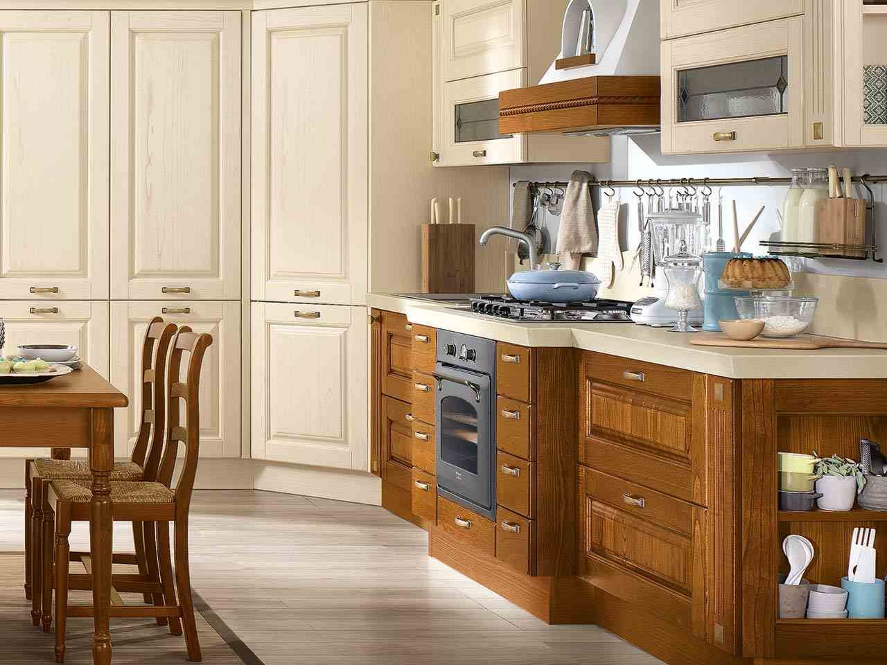 Nápady na vybavenie kuchýň vyrobených z dreva a vidieckej atmosféry prostredníctvom nábytku kuchyňa z masívu, moderná vidiecka atmosféra, sprostredkovaná nábytkom