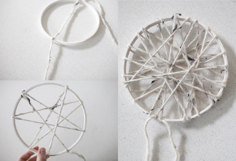 snovo-drotár-deti-návod-biela-sivá-priadza-okrúhly rám