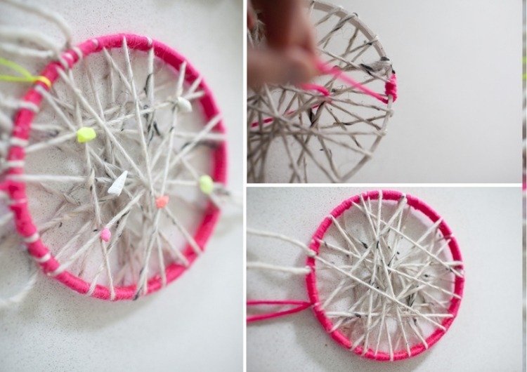 snovo-drotár-deti-návod-ružovo-sivá-priadza-okrúhle-deko