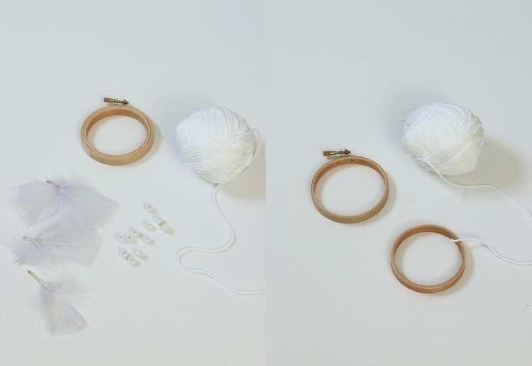snové-drotárstvo-deti-návod-výšivka-prsteň-drevená-priadza-biela-perličkové perie