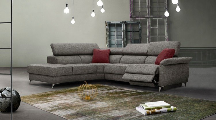 minimalistická moderná rohová sedačka do obývačky s nastaviteľným operadlom