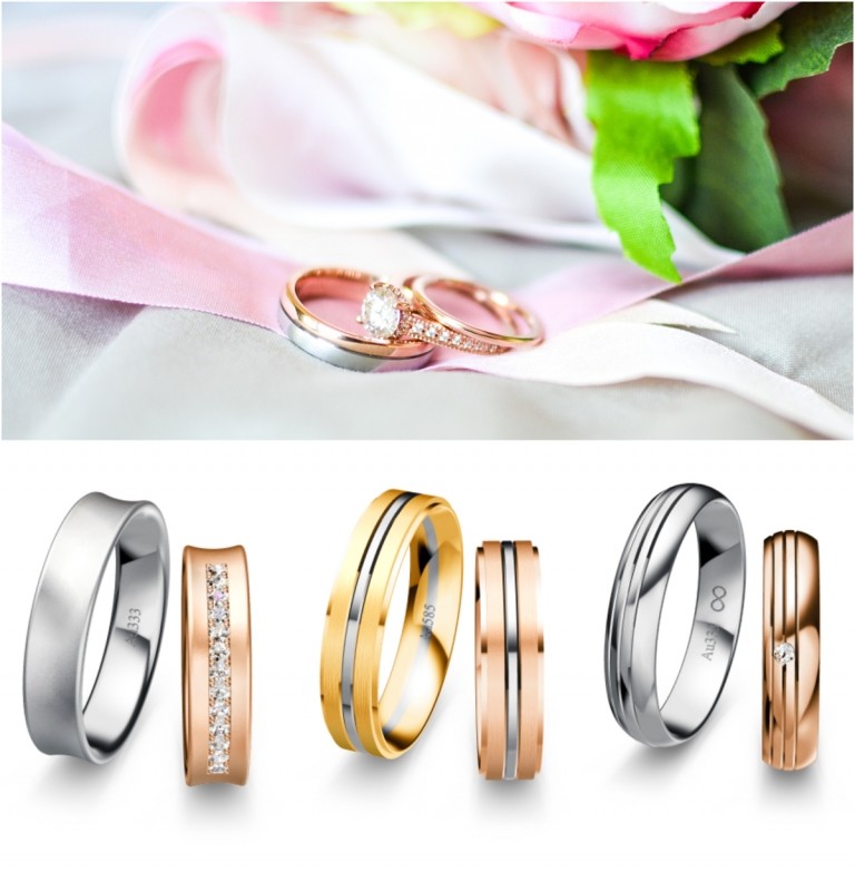 Snubné prstene Svadobné prstene, ktorých materiál je kovový