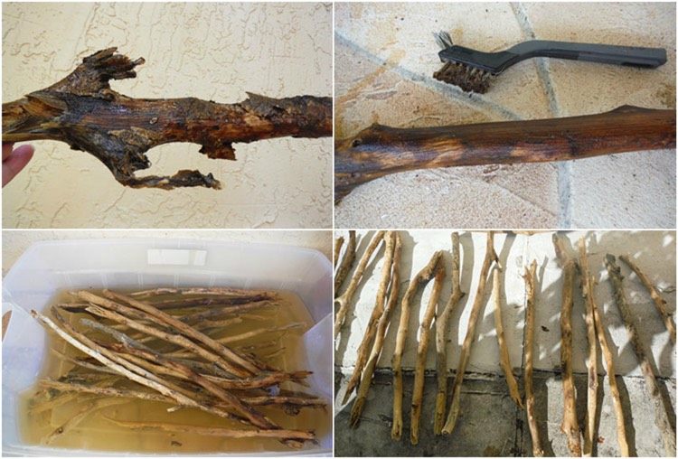 vyrobte si naplavené drevo sami umelé-recept-sóda-bielidlo