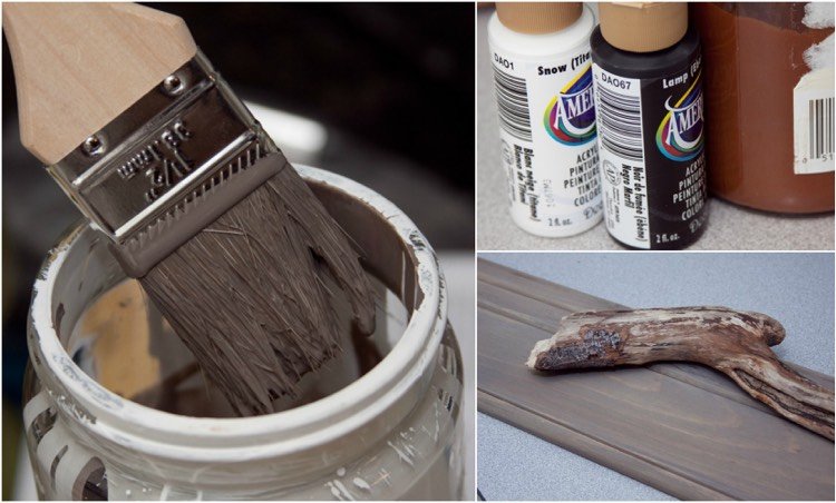 naplavené drevo-umelo vyrábajúca-policová doska-sivasto-rustikálne-lakovanie