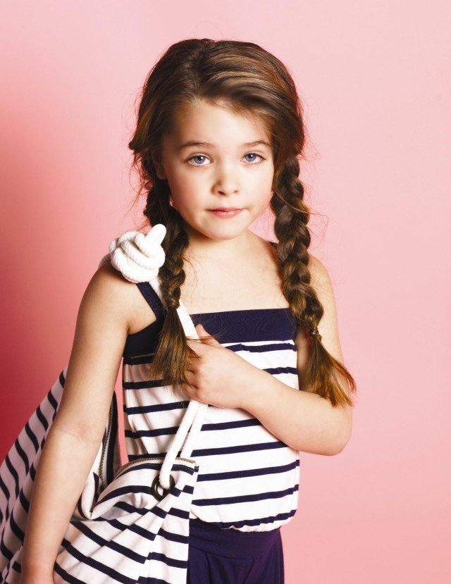 ľahké detské účesy na leto - dlhé vlasy spletené do vrkočov detské účesy-na-leto-trendy-bočné-vrkoče-bočné lúčenie