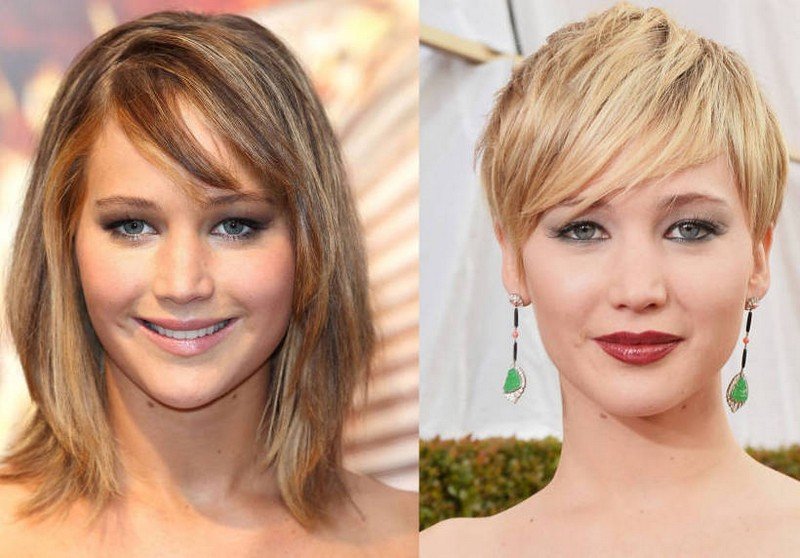 Jennifer Lawrence miluje svoje bočné lúčenie Trendy účesy-leto-2015-bob-stredne dlhé-pixie-krátke
