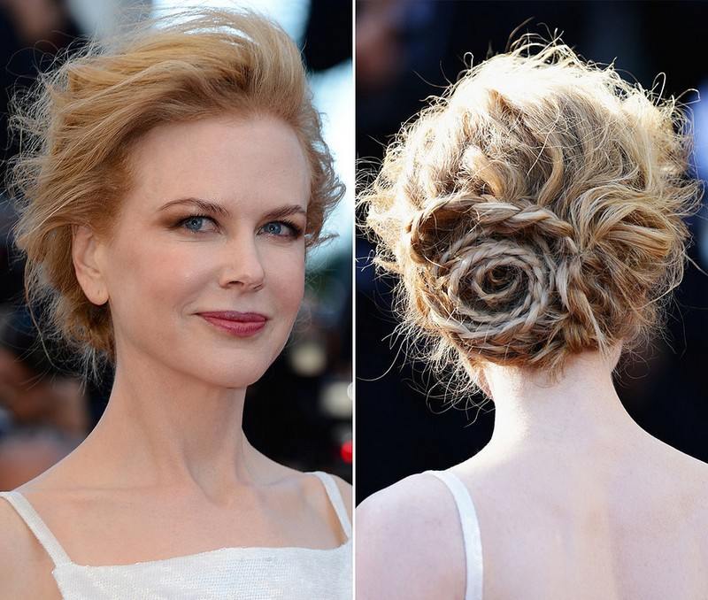 Ženská a očarujúca s ležérnym drdolom ako Nicole Kidman Trendy účesy-leto-2015-updo-vrkočový cop