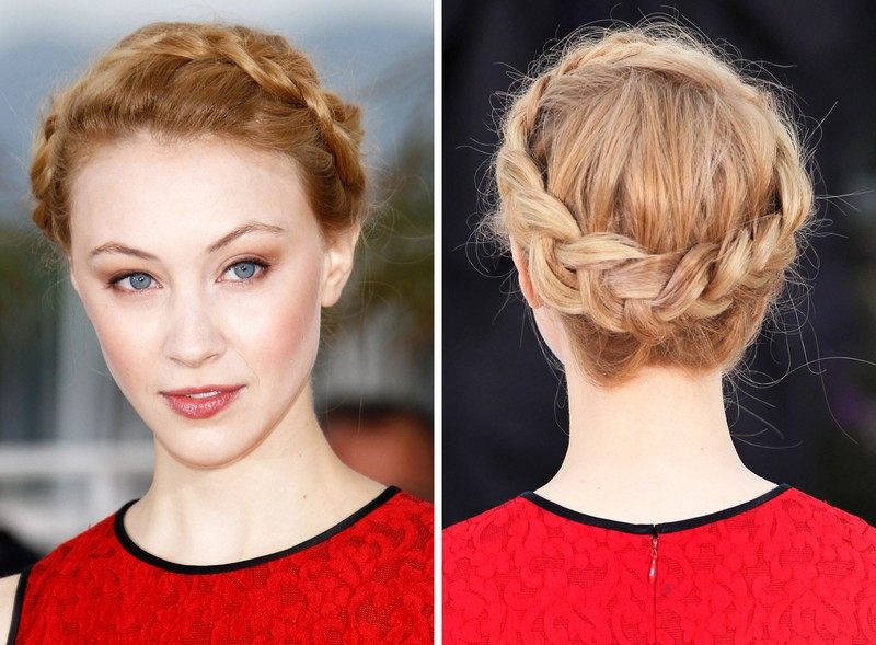 Sarah Gadon s modernizovaným copom Gretchen Trendové účesy-leto-2015-vrkoč-updos-sarah-gadon
