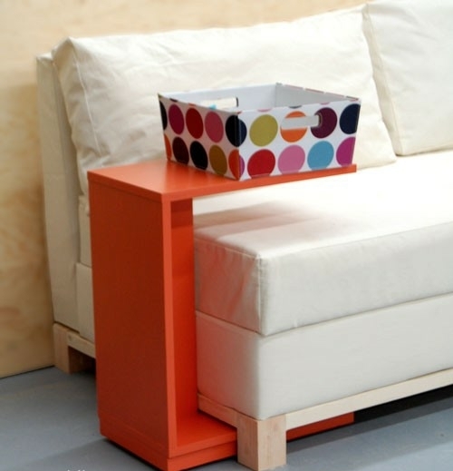 Odkladací stolík z dreva-vtipná oranžová farba Odkladací stolík drevený -zábavná-oranžová-farba