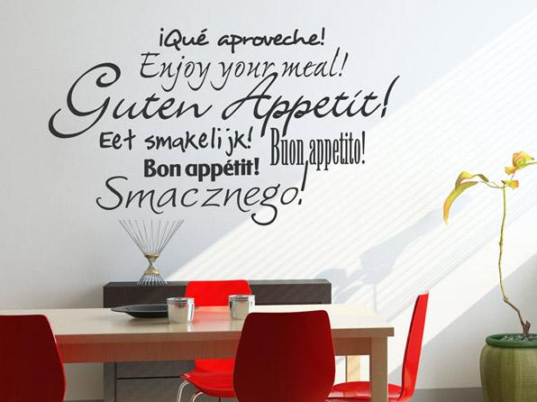 Nálepka na stenu do jedálne - užite si jedlo