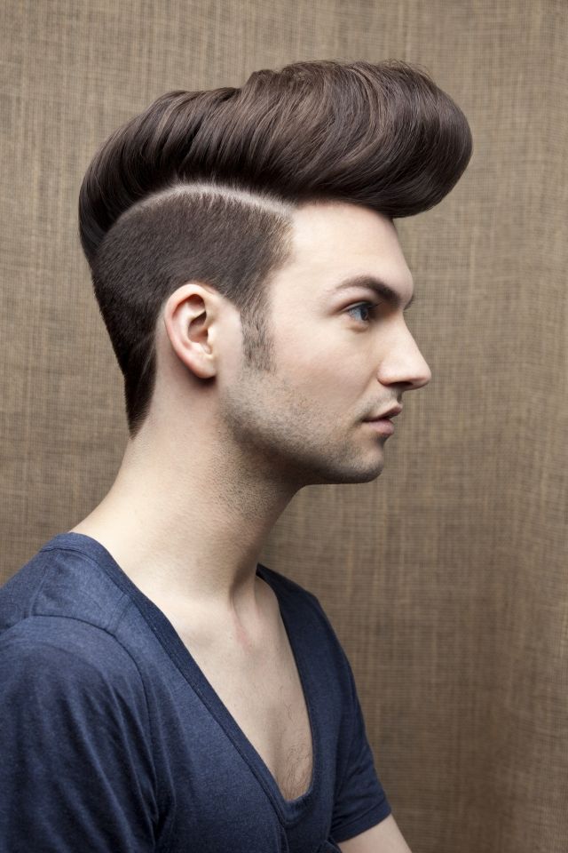 Účesy Rockabilly s nadrozmernými veľkými trendmi pre mužov Bokovky-účesy-s-veľkým-prúdom-strihy-bočné lúčenie-presné-kreslené