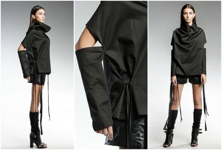 módne nápady-styling-outfit-výrezy-rukáv-kožené šortky