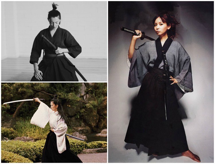 samurajský styling-rocková košeľa so širokými rukávmi