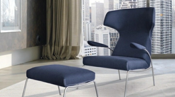 Kreslo stolička-modrá Kreslo-taburetka-modrá