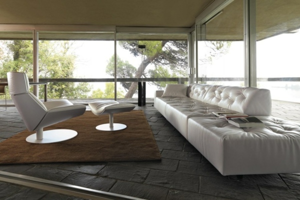 Kožená sedacia súprava-biela lesklá Kožená sedacia súprava-biela-lesklá