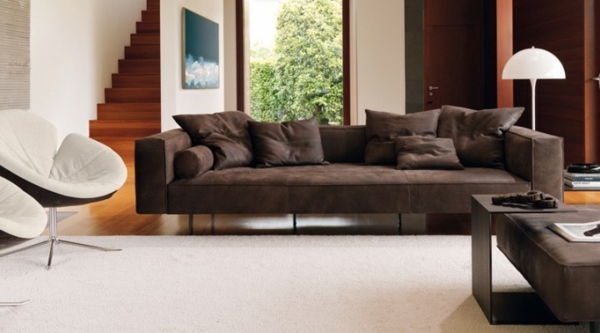 obývacia izba s rozkladacou pohovkou hnedej farby obývacia izba s rozkladacou pohovkou hnedej farby