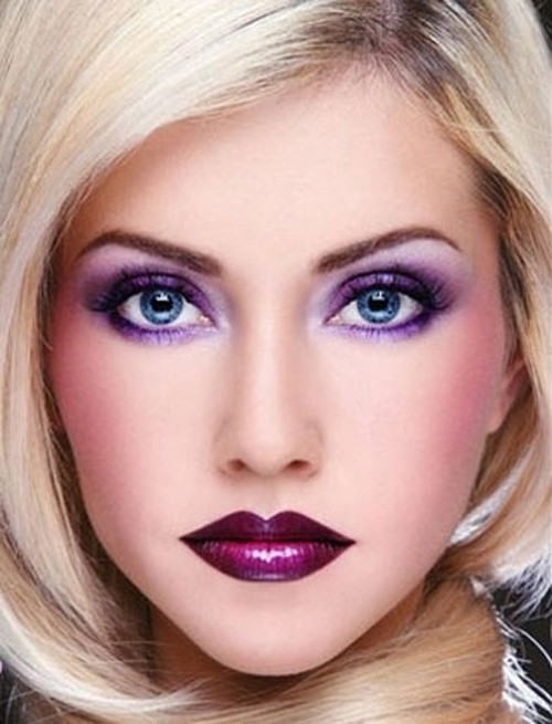 Nápady očarujúce párty líčenie trblietavé líčenie fialové Trendy vianočný večierok Očarujúci make-up Trblietavé líčenie fialové