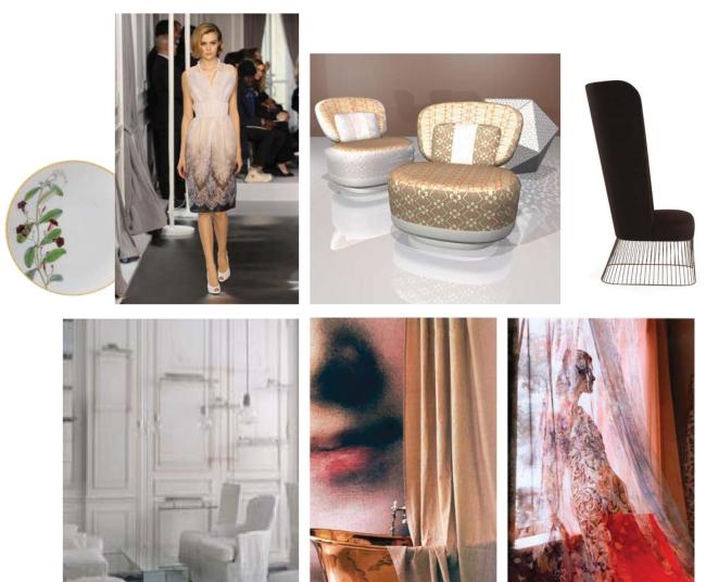 Trendy bytový textil látky ženské farby nuansy zlatá ružová